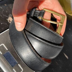 TRAFALGAR Cortina Black Leather Belt with Solid Brass Buckle - 42/105